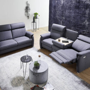 Carina Polstergarnitur dunkelgrau mit Relaxfunktionen