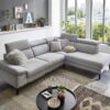 Ecksofa Laina Stoff hellgrau