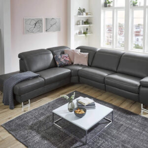 Hukla Ledersofa modern Dunkelbraun