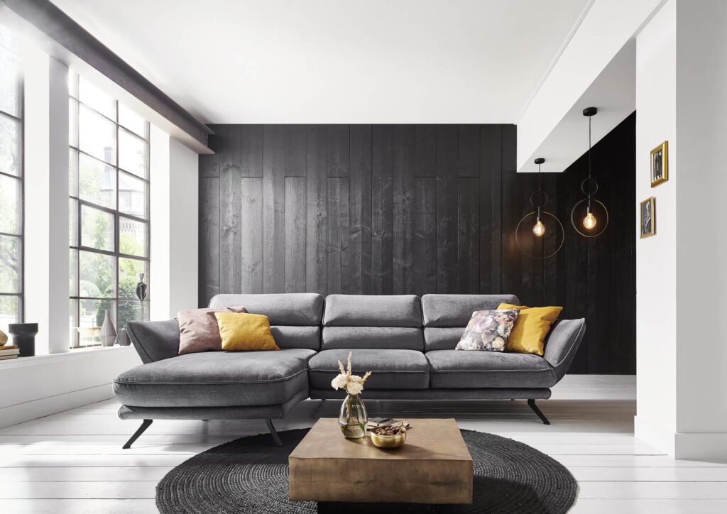 Hukla Polstergarnitur Stoff grau