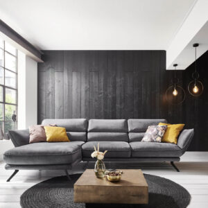 Hukla Polstergarnitur Stoff grau