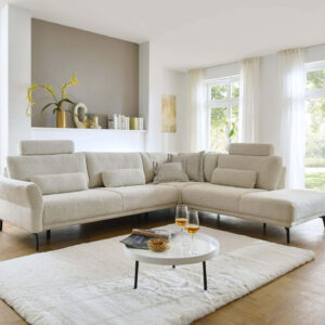 Zehdenick modernes Ecksofa Cremeweiß