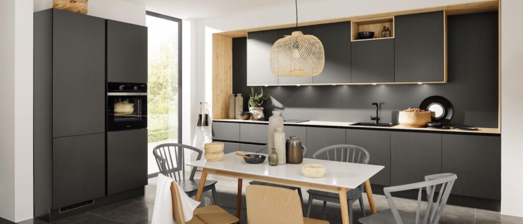 Nolte Kuechenzeile modern Titangrau