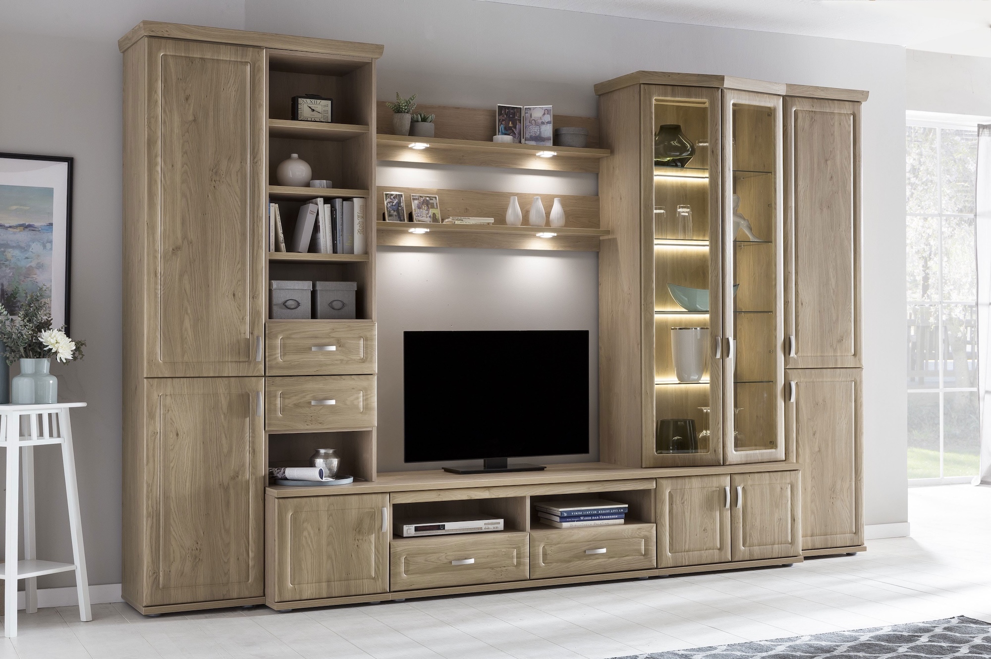 Wohnwand Jasmund Wildeiche