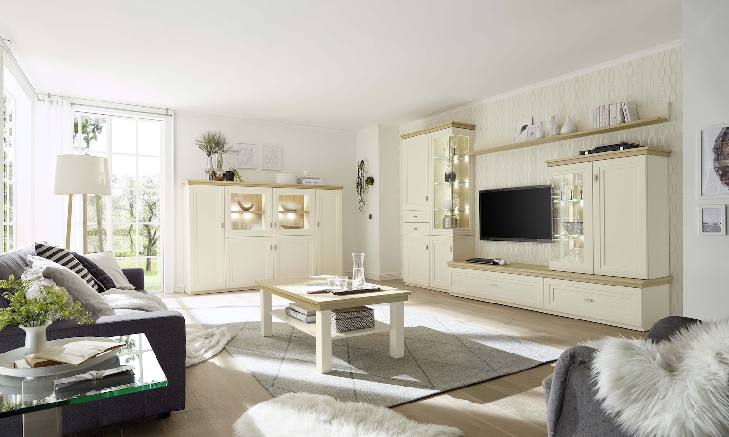 Wohnwand Kent im Landhausstil