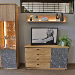 Wohnwand und Couchtisch Frazzano wohnwand-frazzano-alteiche-kristallgranit-uebersicht