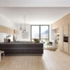 Nolte Inselküche moderner Stil Basaltstone Asteiche Natur