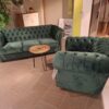 Sofa und Sessel Newport Chesterfield Dunkelgrün Gesamtansicht