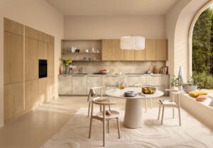 nolte kuechen neuheiten 2027 PRIMO Eiche Crema mit STONE Sandstein Creme: Nolte Küchen Neuheiten 2027